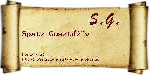 Spatz Gusztáv névjegykártya